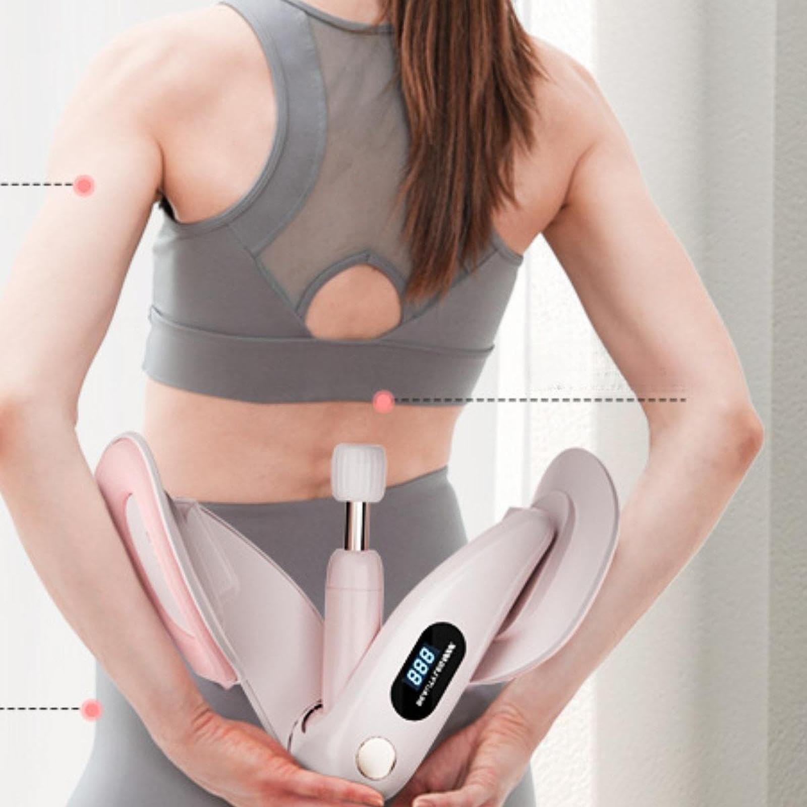Dispositivo per L'allenamento del Pavimento Pelvico E delle Cosce, Allenatore delle Cosce, Attrezzo Fitness per Donne, Allenatore Muscolare Portat, Rosa