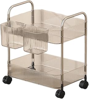 Moderno carrito de maquillaje rodante, estantes transparentes, ahorro de espacio, para baño, dormitorio, organización de soluciones, organizadores de productos