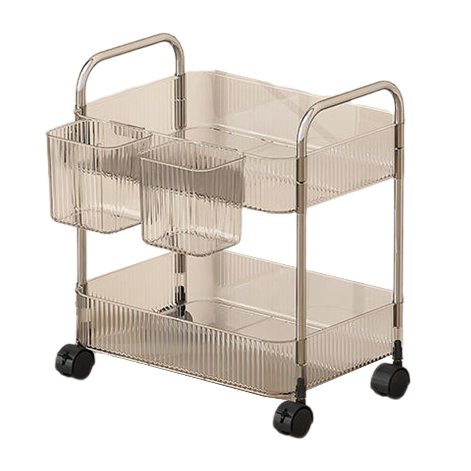 Portable Cosmetic Storage Systems Rolling Beauty Organizers for Vanity Countertop Dorm Decors Rolling Organizers Clear Storage Cart with