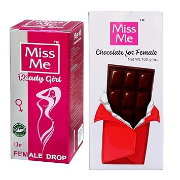 MISS ME Ayurvedic Drop & Chocolate for Female (Combo Pack) | Shatavari Enriched 10ml Drop & Mood-uplifting 100g Chocolate | Non-Hormonal Wellness Combo for Women