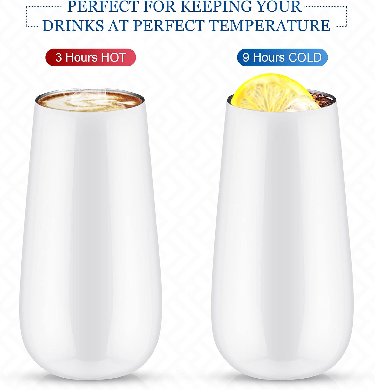 Patelai 12 Pieces 6 oz Stemless Champagne Flutes Wine Tumbler Double-Insulated Cocktail Cups Unbreakable Reusable Champagne Toasting Glass with Lid for Wine Cocktail Wedding Birthday Party (White) - Image 5