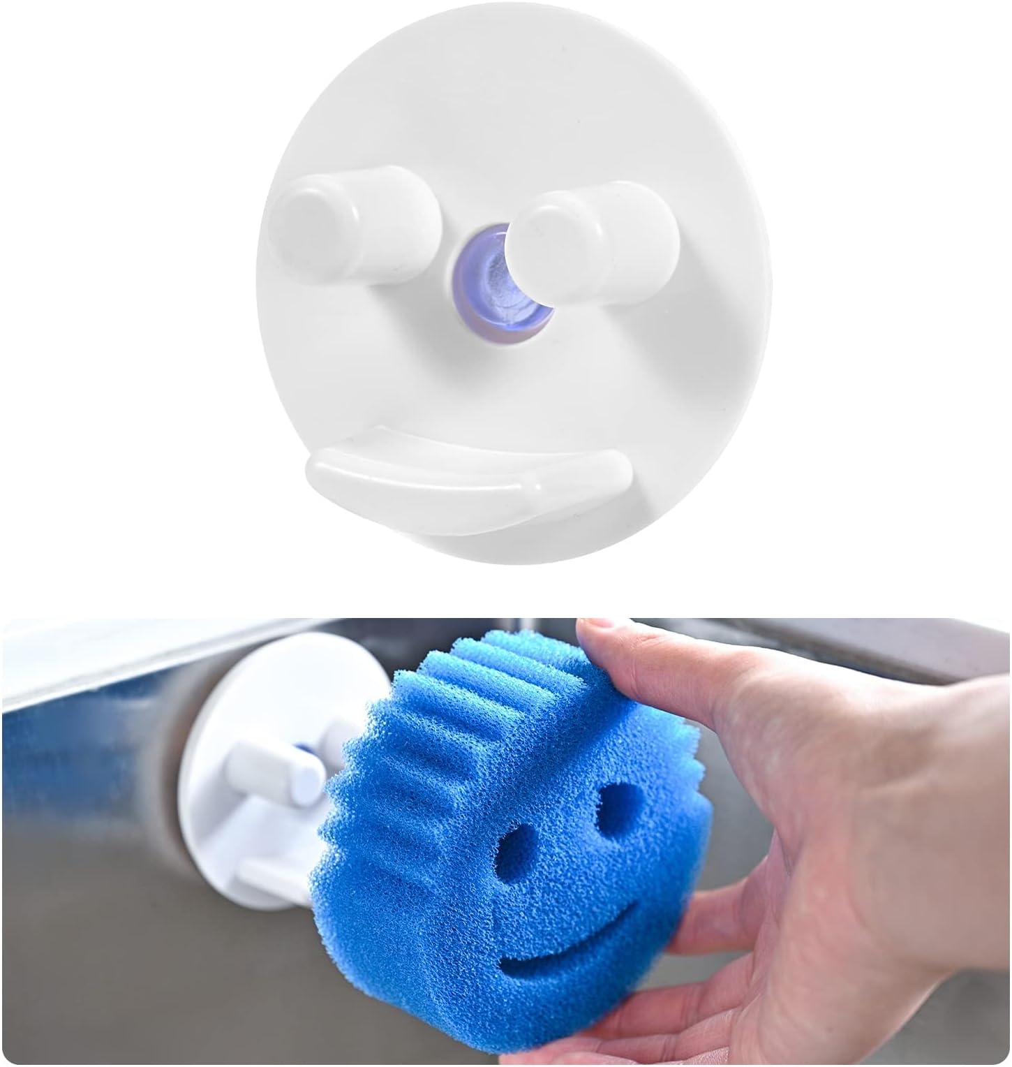 Scrub Sponge Holder for Kitchen Sink - Suction Cup Sponges Holder - Sink Sponge Caddy Organizer Daddy Holder (1 Pack)