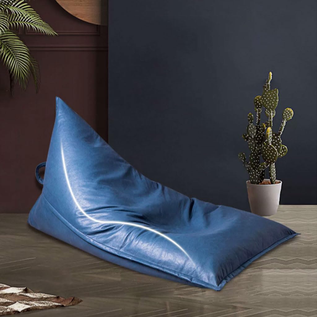 Comodo Creativo morbido divano a sacco a sacco camera da letto balcone poltrona pigra poltrona per il tempo libero pavimento tatami pouf a sacco in pelle con imbottitura lavabile