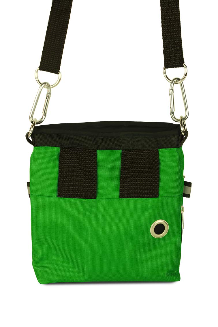 Mit Wunschname möglich. Schultertasche, Hüfttasche, Leckerlitasche für Hunde, Futtertasche mit Magnetverschluss und Kotbeutelfach, Leckerlitasche Magnetic Dark Green Edition