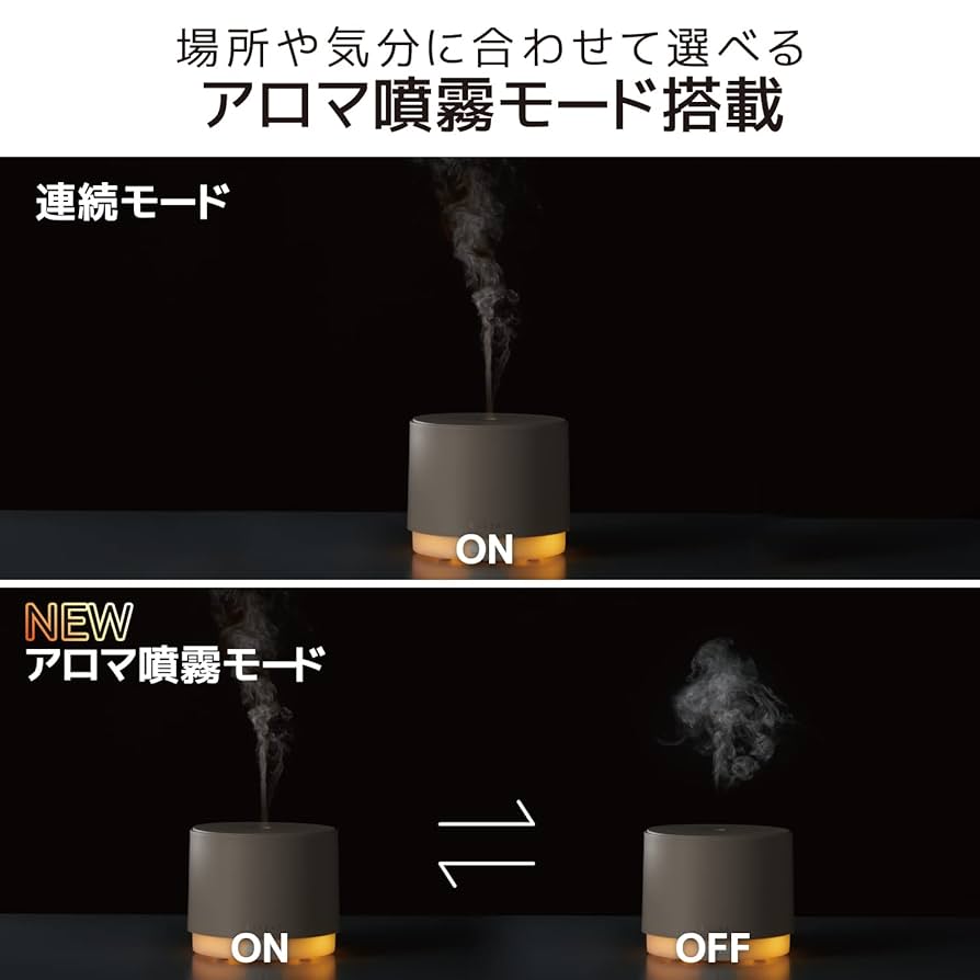 エレコム　卓上型加湿器・アロマディフューザー　２個　ライト Amazon.co.jp: エレコム 加湿器 アロマディフューザー エクリア