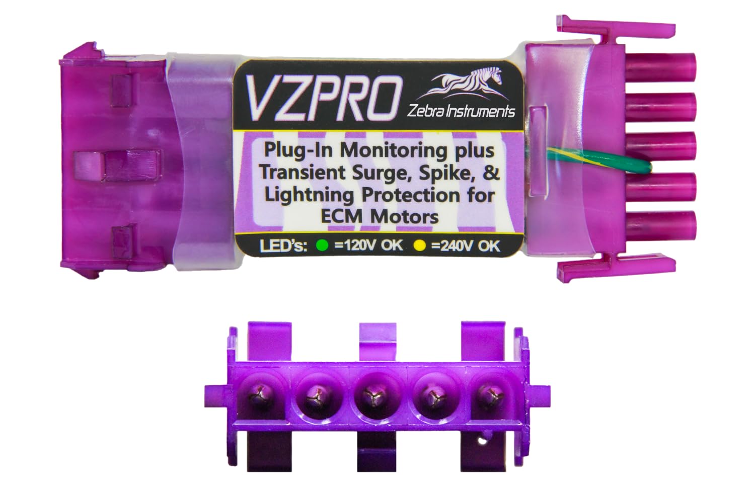 Zebra Instruments, # VZPRO ECM Motor Protector Surge Protection for 120-240V GE & GENTEQ 5-PIN ECM Motors