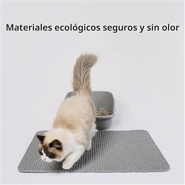 Foto 8 de 8 de Xisnuient Alfombrilla Arenero Gato Alfombra Gatos Arenero Estera De Arena para Gatos DiseñO De Doble Capa…