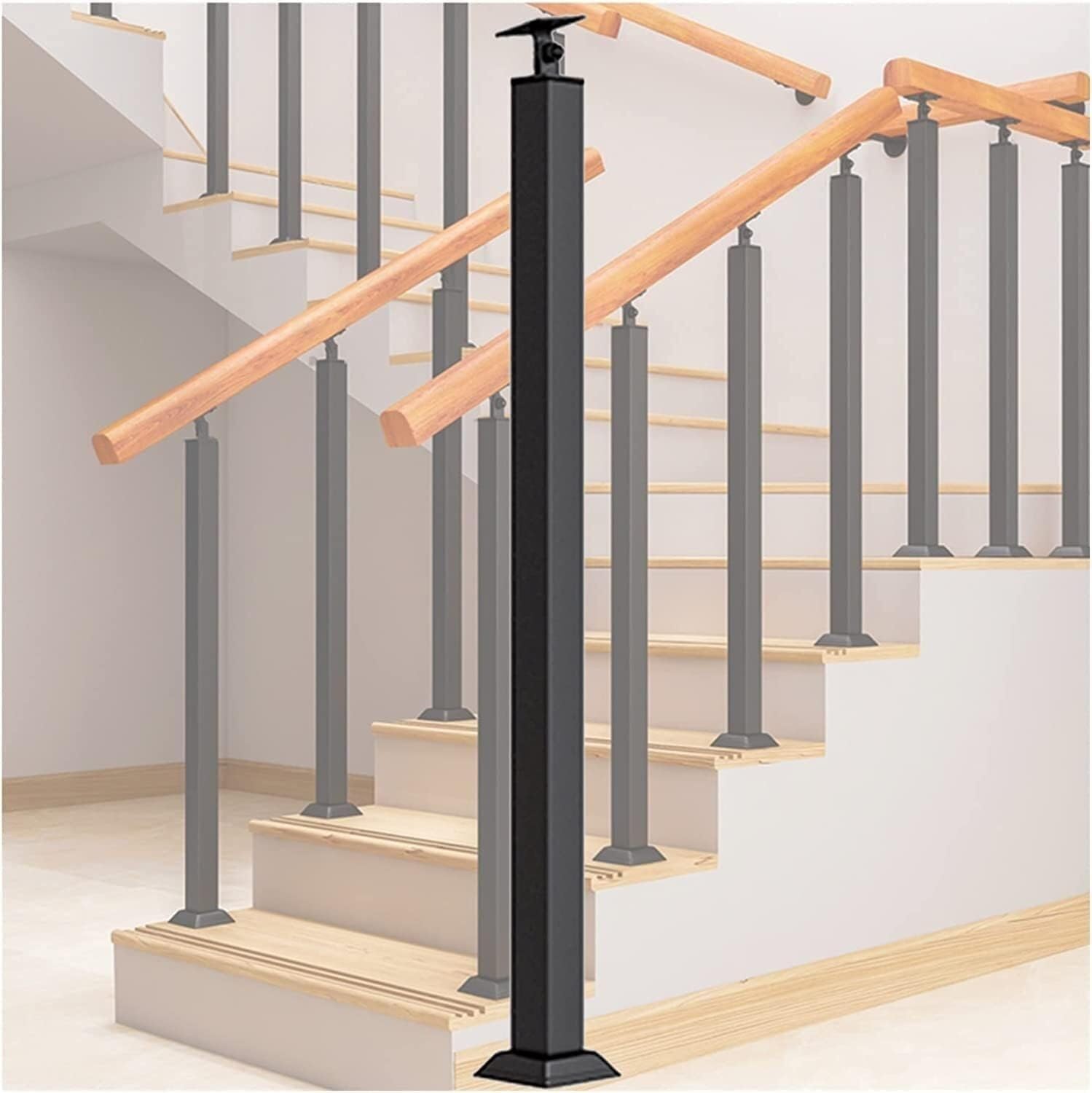 Barandilla de escalera negra de 75cm para interior y pasamanos de seguridad