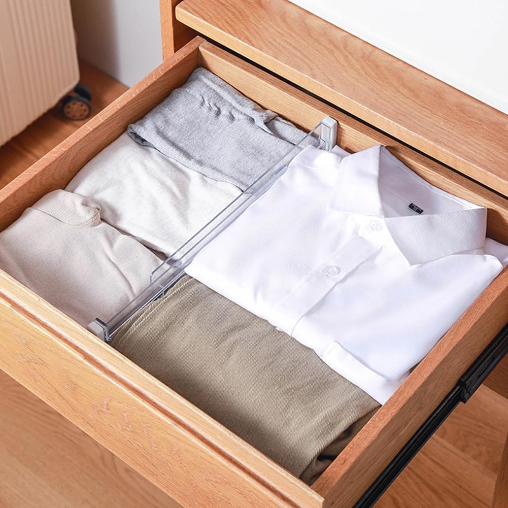 Bibabala 8 separadores de cajones, organizadores de cajones de longitud ajustable de 11 a 20 pulgadas para ropa, separadores de cómoda expandibles, PS duradero, separadores de cajones para tocador,