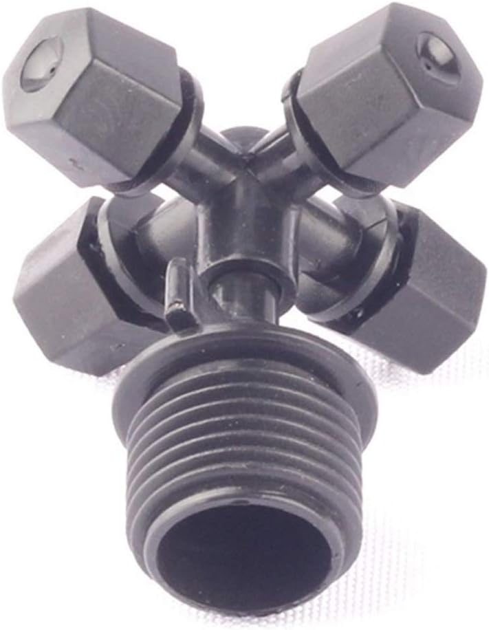 Gardening Watering System Tools 30 Sets of 6mm Connectors with 1/2 Inch Thread, Cross Atomizing Nozzle, Atomizing Nozzle, Miniature Irrigation Greenhouse Cooling System Kit