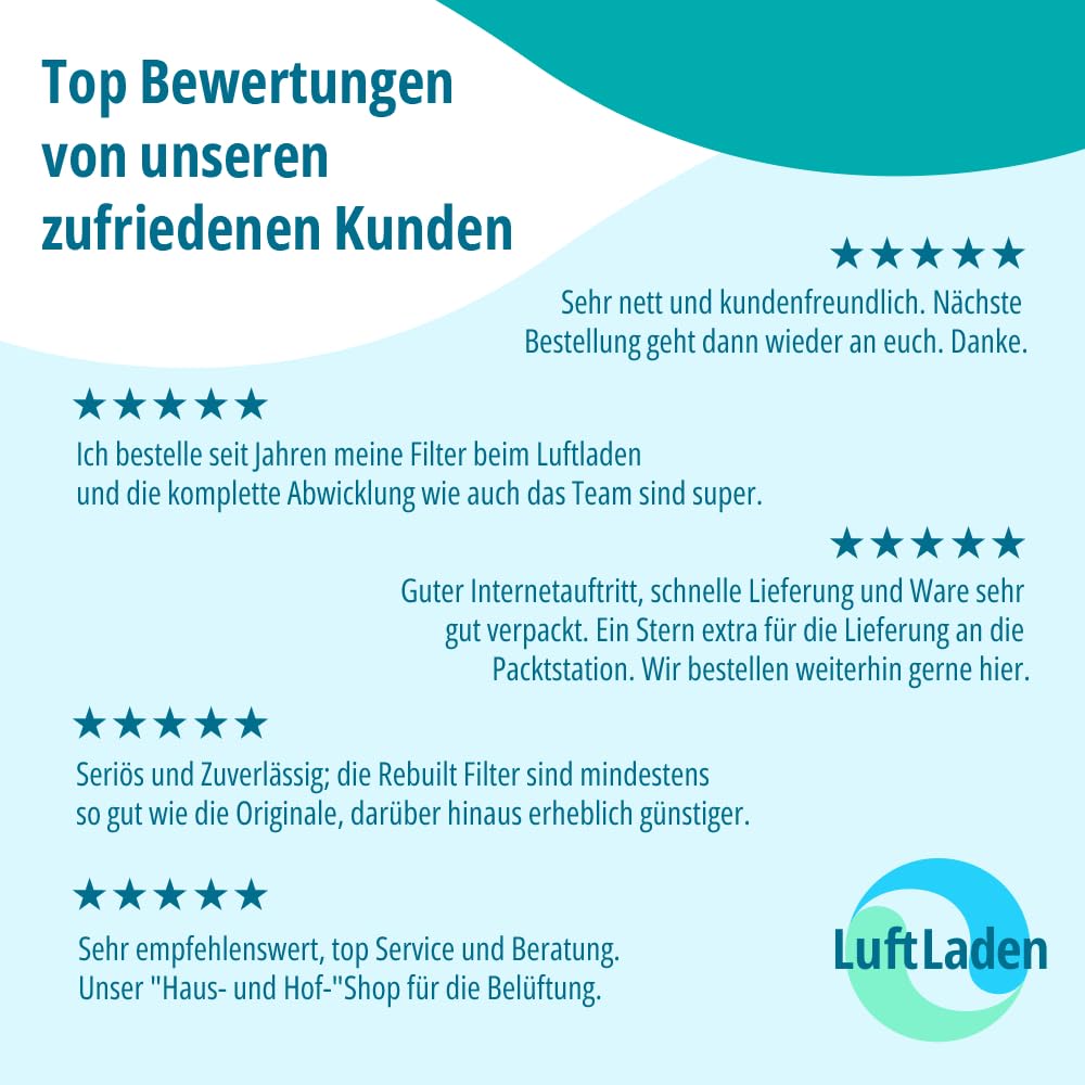 Filtermatte M6 Vlies ISO ePM10 60% 25mm 1m² - 20m² für Lüftungsanlagen