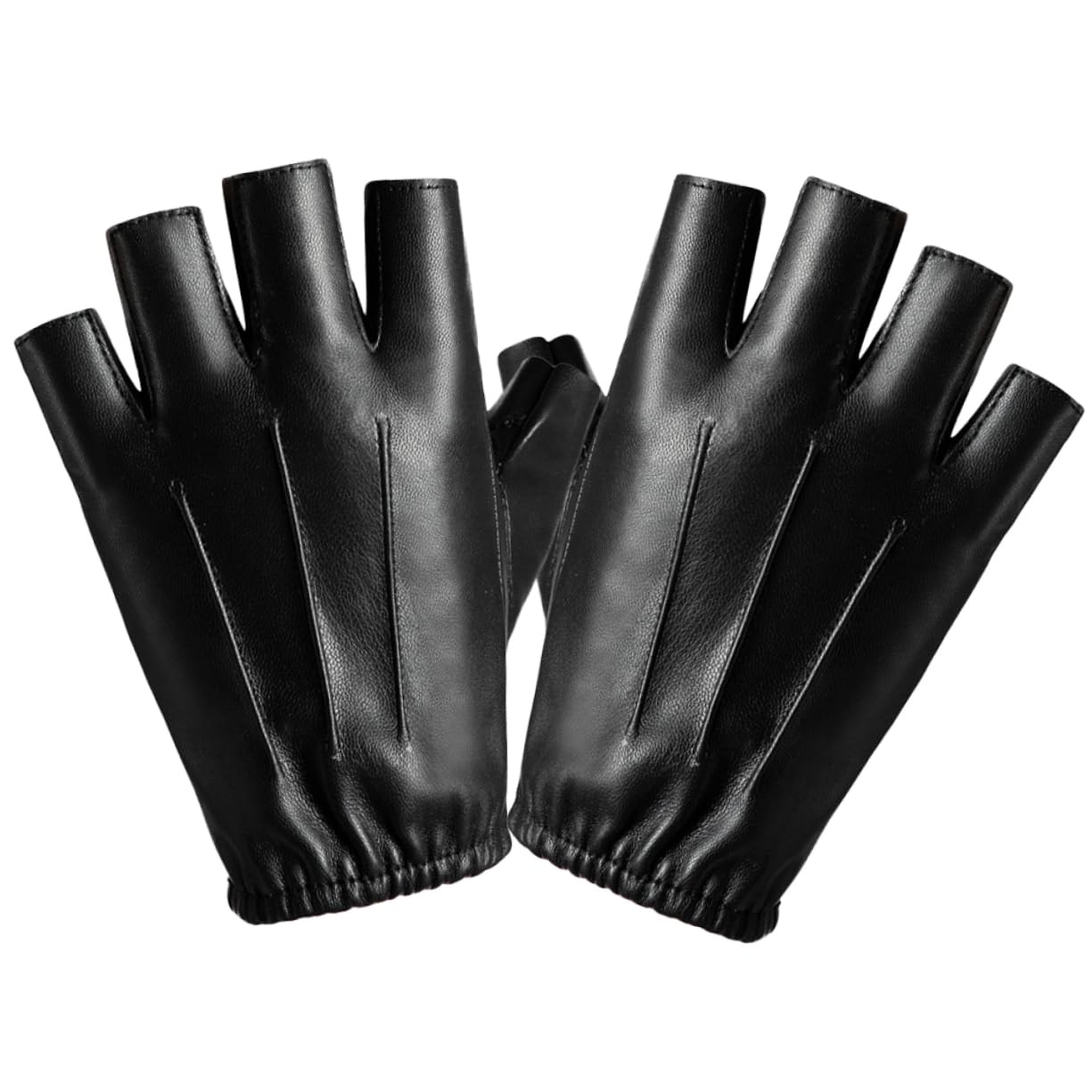 ibasenice Leather Riding Gloves Half-Finger Design Comfortable Bike Gloves for Cycling Fishing Fitness Camping