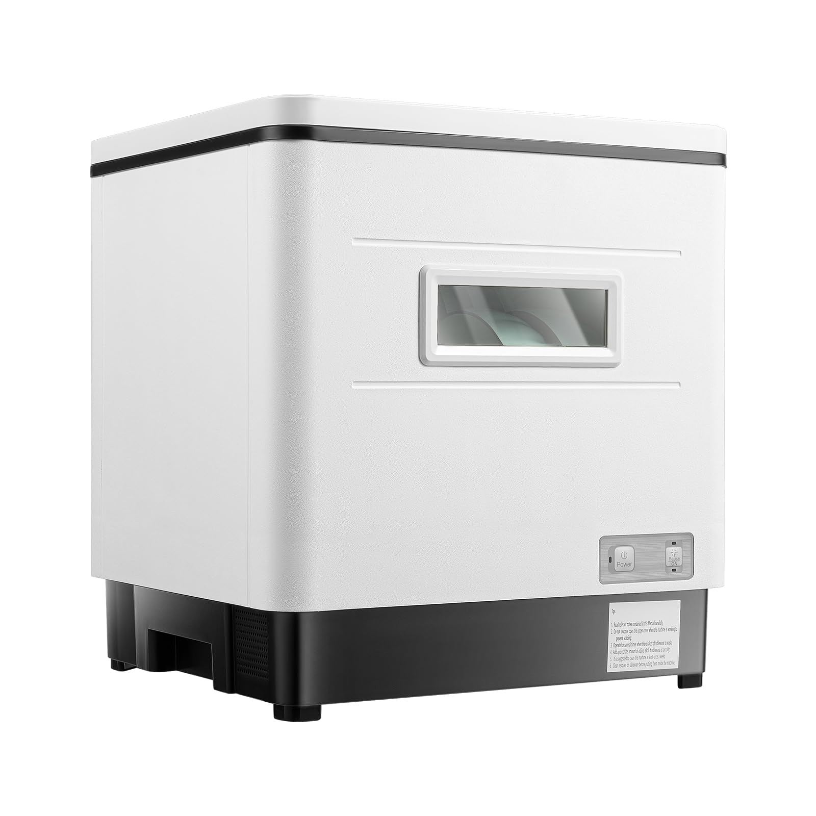 Fregadero de mesa, mini lavavajillas de mesa independiente, pulverización giratoria de agua a 360°, 70 ℃ alta temperatura, depósito de agua de 12 litros, para 6 cubiertos