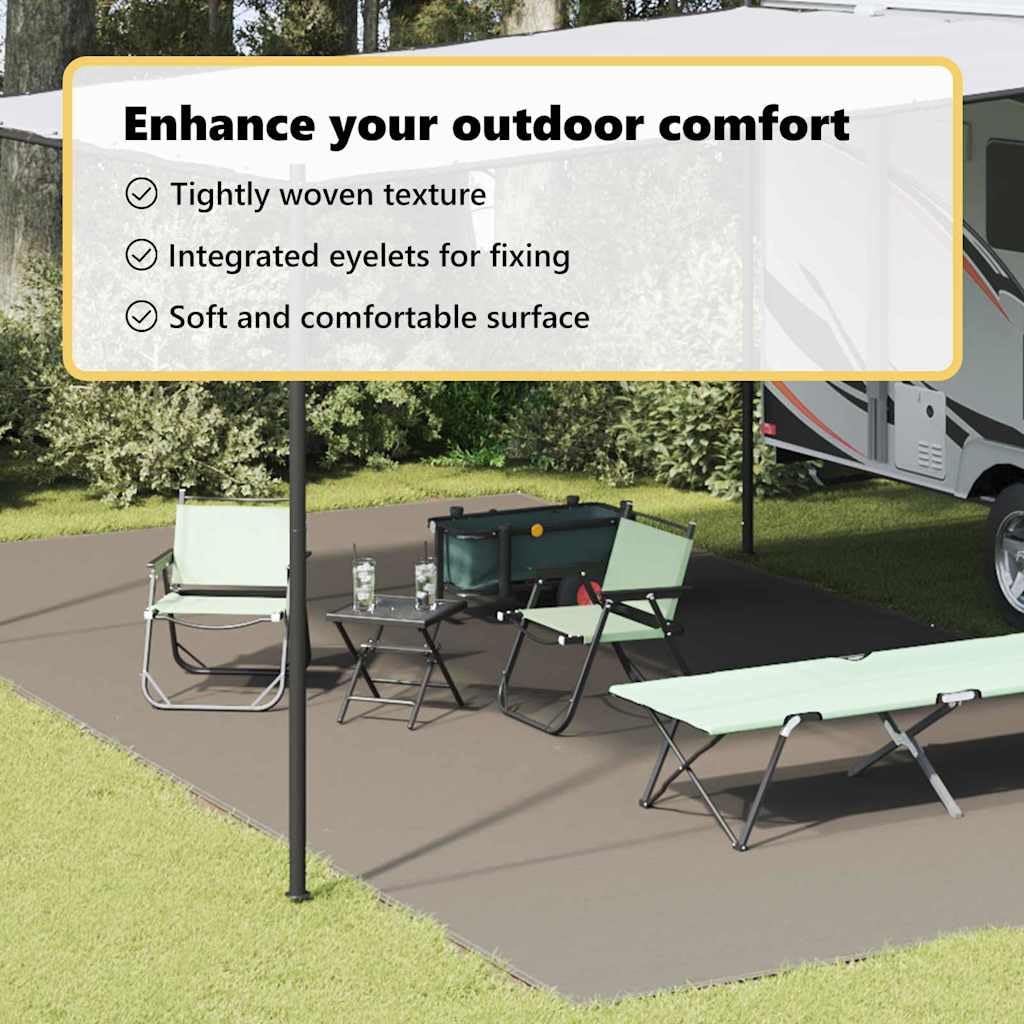 vidaXL Tapis de tente Gris clair 800 x 400 cm Polyéthylène, Tapis de camping, moderne, léger, pliable, résistant aux UV, facile à nettoyer, pour l'été en plein air