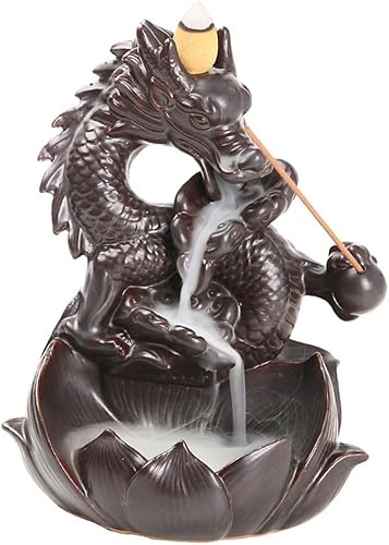 Soporte de incienso de reflujo Dragón Artesanías creativas Arcilla morada Quemador de incienso de cerámica de reflujo para decoración de interiores