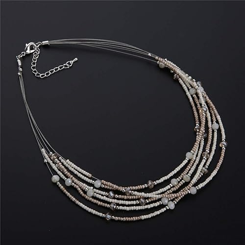 Miniatura 5 de Collar a capas con cristal para mujer, gargantilla con cadena de plata gruesa, regalo de cumpleaños para mujer