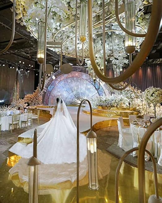 3×33 ft Wedding Mirror Aisle Runner Double Sided Gold-Silver Aisle Runner Rug for Indoor Outdoor Wedding Graduation Party Birthday