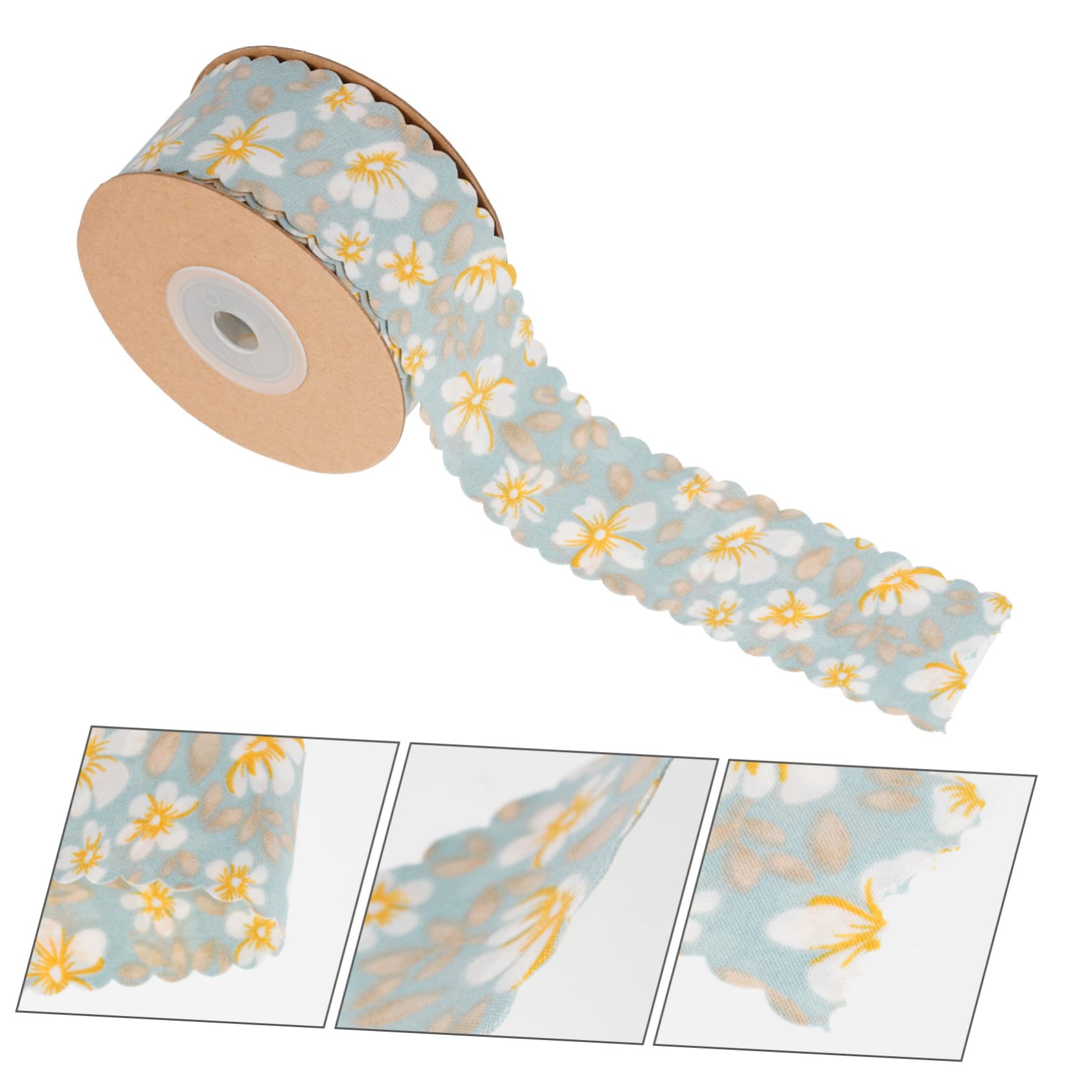 NUOBESTY 3rollos Cinta De Raso Diseño Floral y Bordes De Olas Cinta Decorativa Para y Manualidades Para Fiestas y Uso Diario Yardas