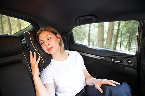 Miniatura 8 de alkamto Almohada de espuma viscoelástica cómoda para viajes y campamentos, bolsa portátil fácil de llevar, funda de almohada con regulación de