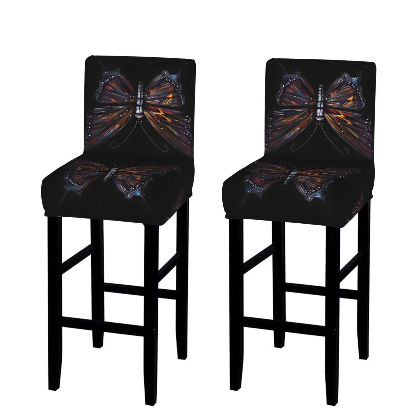 SXZVVBN Mystery Butterfly Stretch Bar Stool Covers Dining Seat