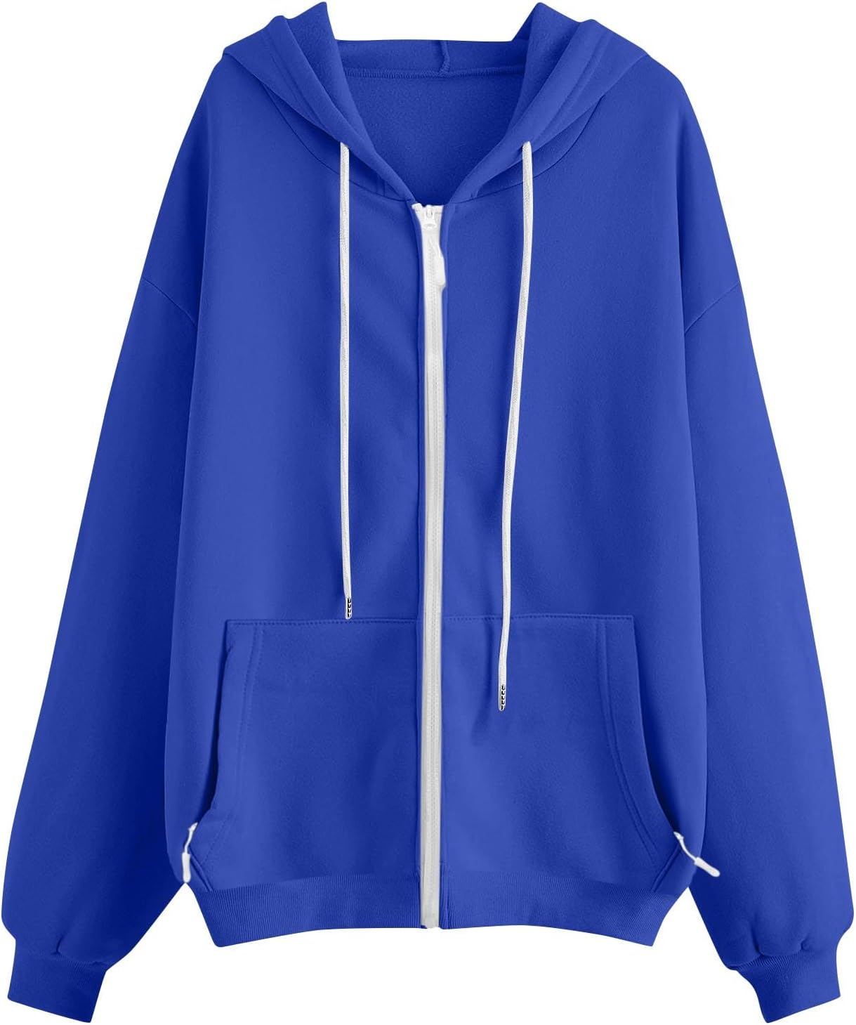 Womens Drawstring Zip Up Hoodies Oversized Sweatshirts Fall Fashion Outfits Casual Jackets Winter Clothes
