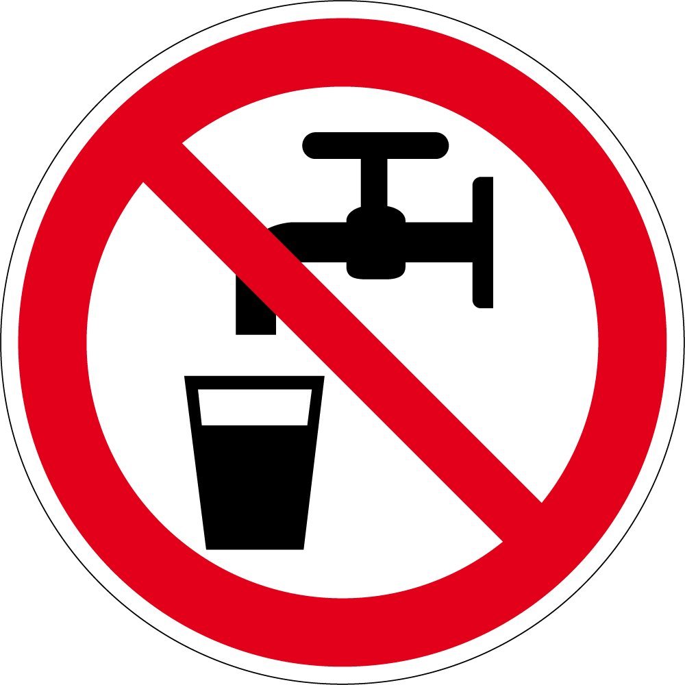Produktbild von Vsafety Schild „Kein Trinkwasser“ – Selbstklebendes Warnschild 200x300 Mm, Schwarz/rot, Nach EN ISO 7010