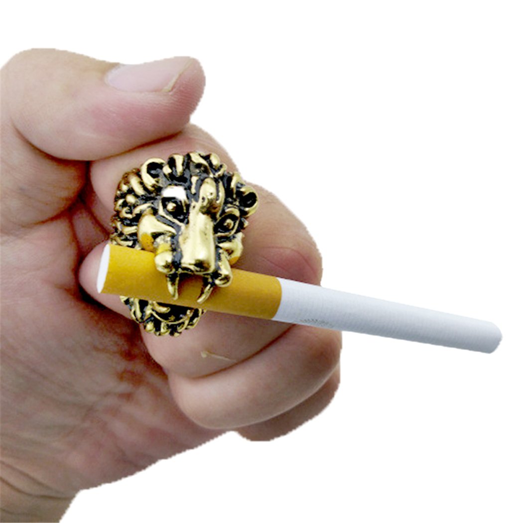 cigarette holder ring lion Buy Fansport Mens Cigarette Holder Ring Hands Free Lion Shaped Smoking  Rings Cigarette Rings Game Players One Size Golden Online at Low Prices in  India