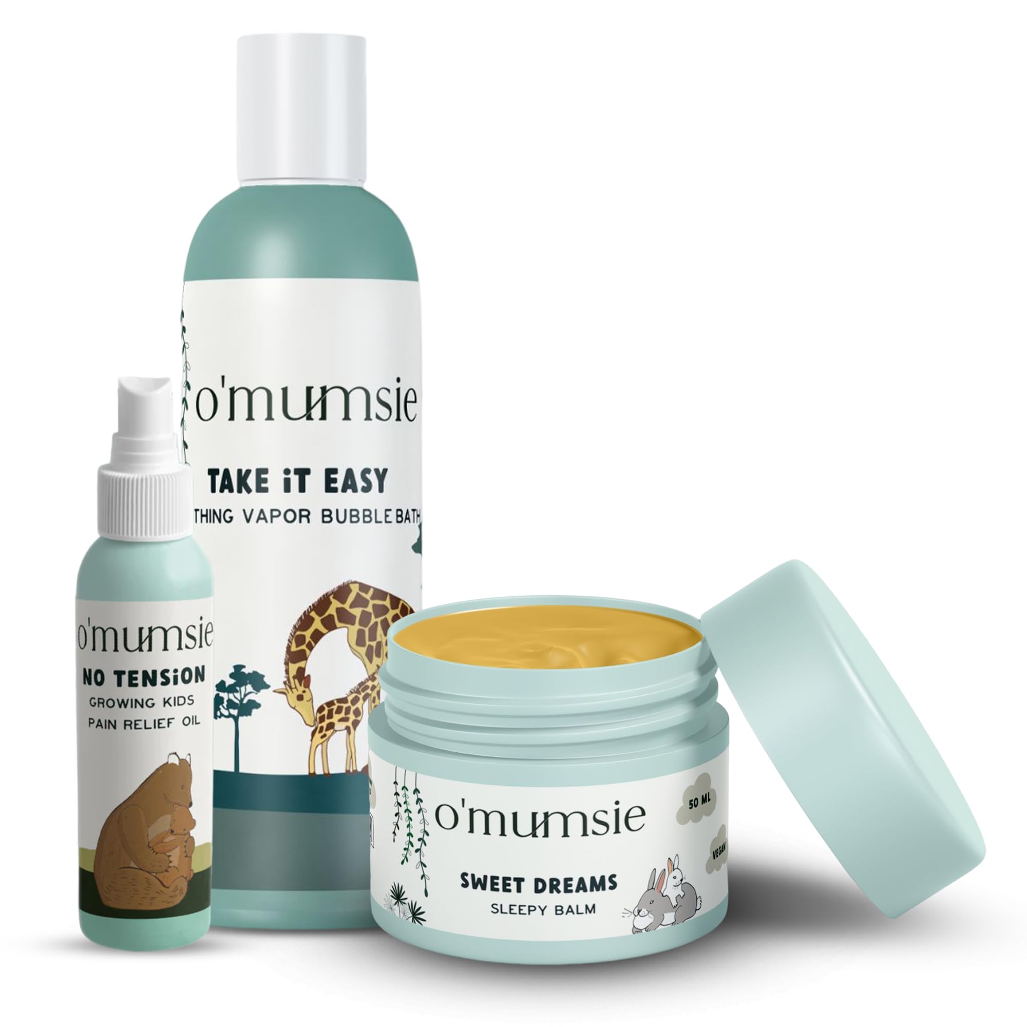 O'mumsie-Good Night Baby Kit for babies | Vapor Bubble Bath (250 ml), Growing Kids Pain relief Oil (50 ml) + Sleepy Balm (50 ml | Saver pack-image-42