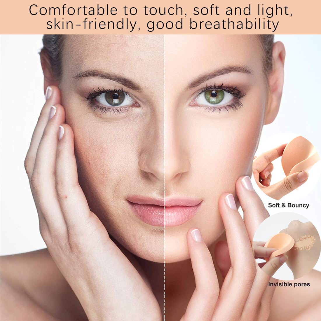 12 Stück Make-Up Schwämme Für Foundation & Puder – Hautfarbe, Weich, Waschbar, Ideal Für Präzises Schminken