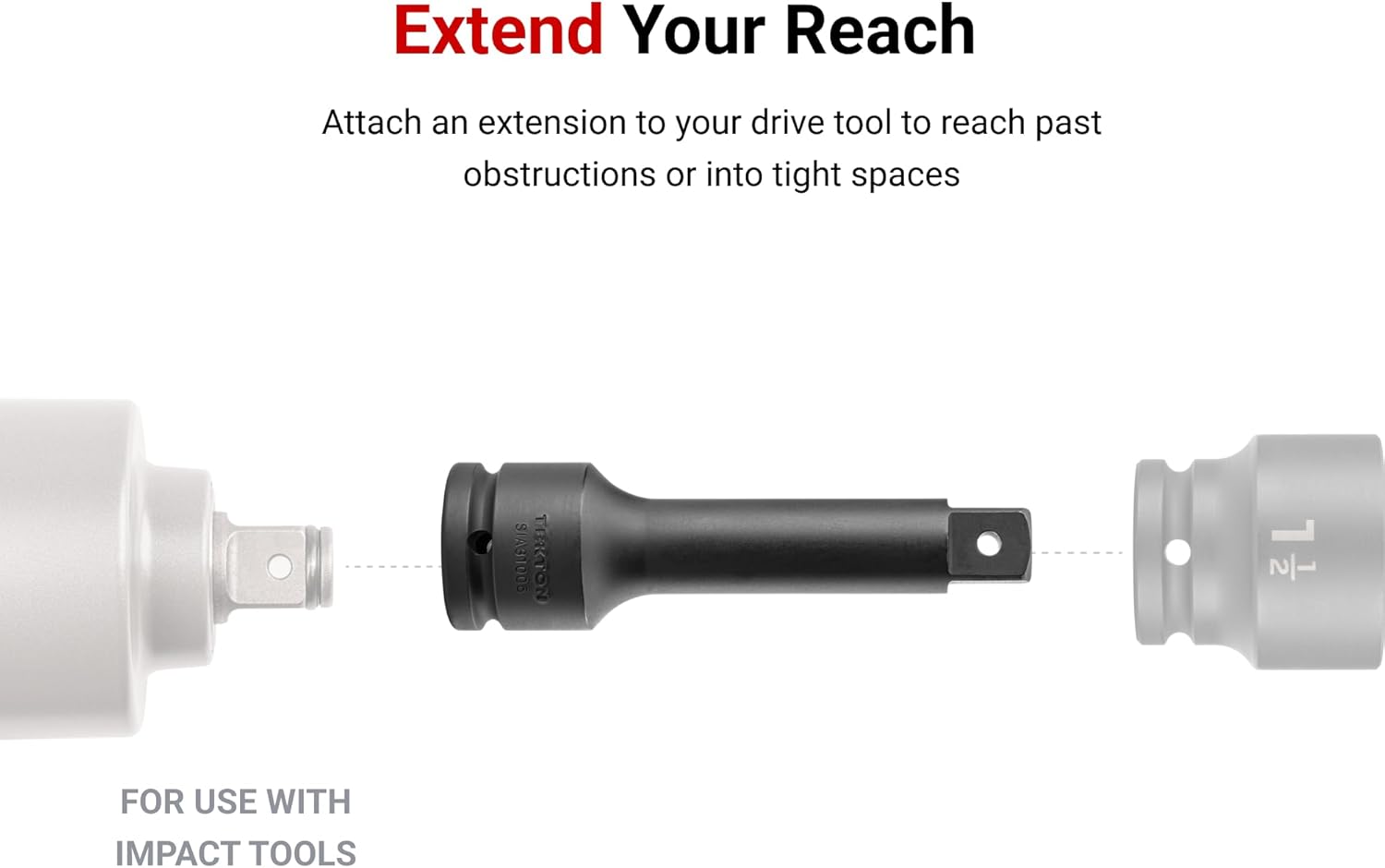 TEKTON 3/4 Inch Drive Accessories Set, 5-Piece (Through Hole, Ball Detent) | SIA93005