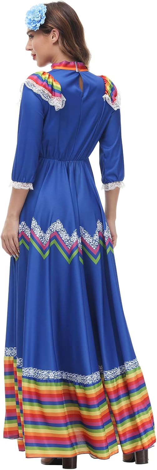 Cinco De Mayo Dress - Women's Mexican Fiesta Costume - Traditional Folklorico Dress
