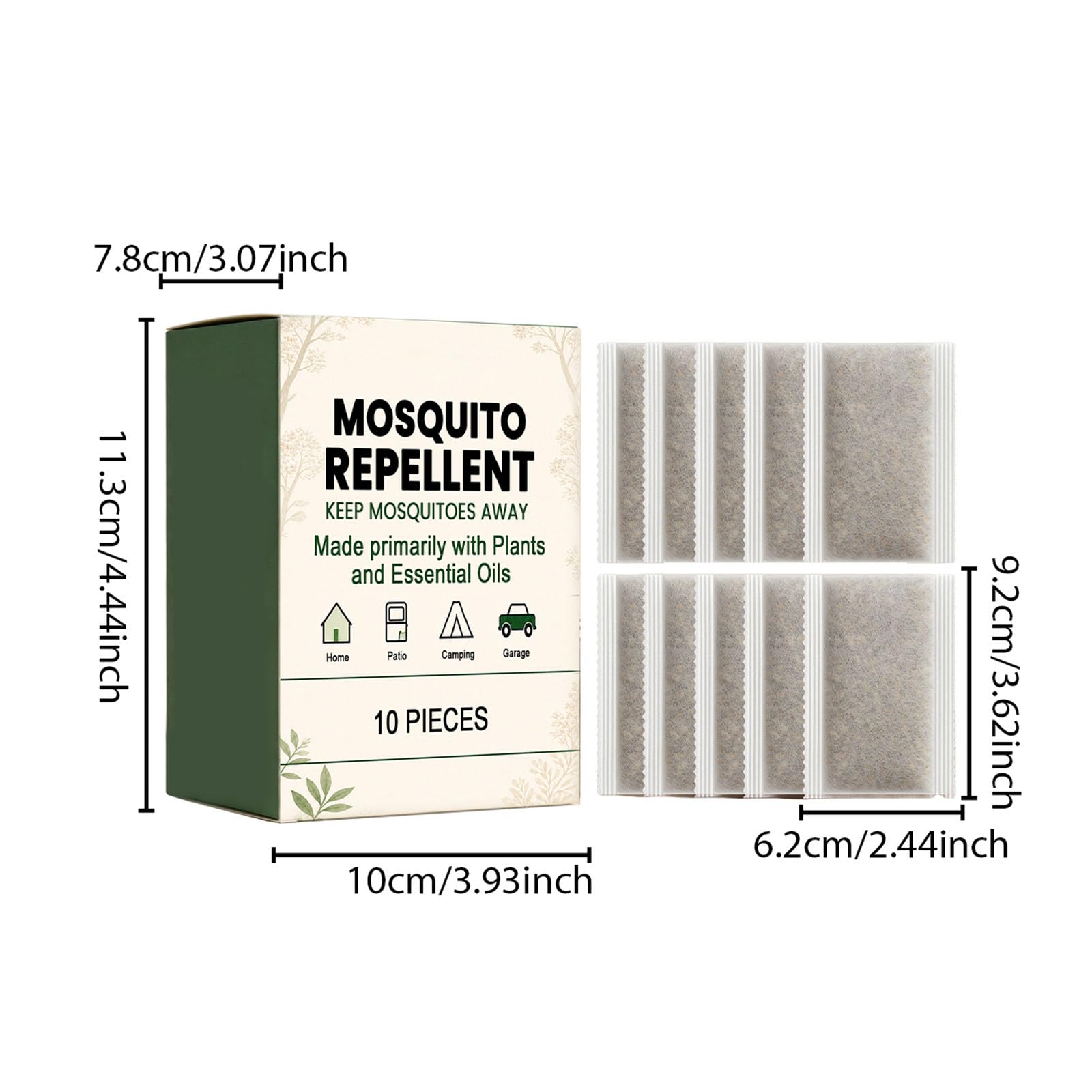 Repelente herbal natural, 10 Pcs bolsa repelente de mosquitos, Protección contra picaduras de mosquitos, repelencia de diversos insectos y protección duradera (4 pcs)