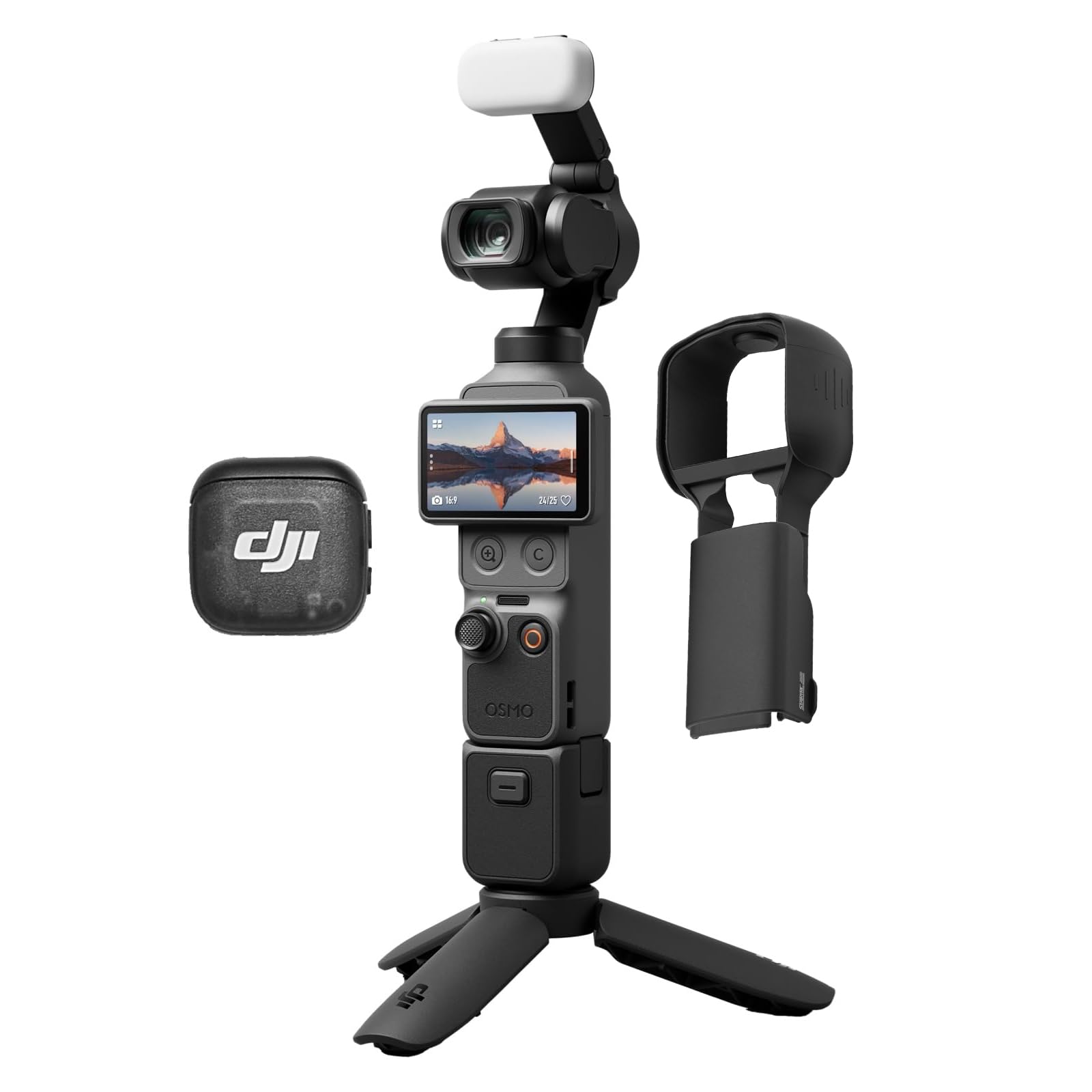 DJI Osmo Pocket 4 Kreativ Combo avec étui de protection, caméra vlog stabilisateur de poche, 3 microphones, capteur CMOS 1 pouce, 4K/240 IPS, mémoire 107 Go