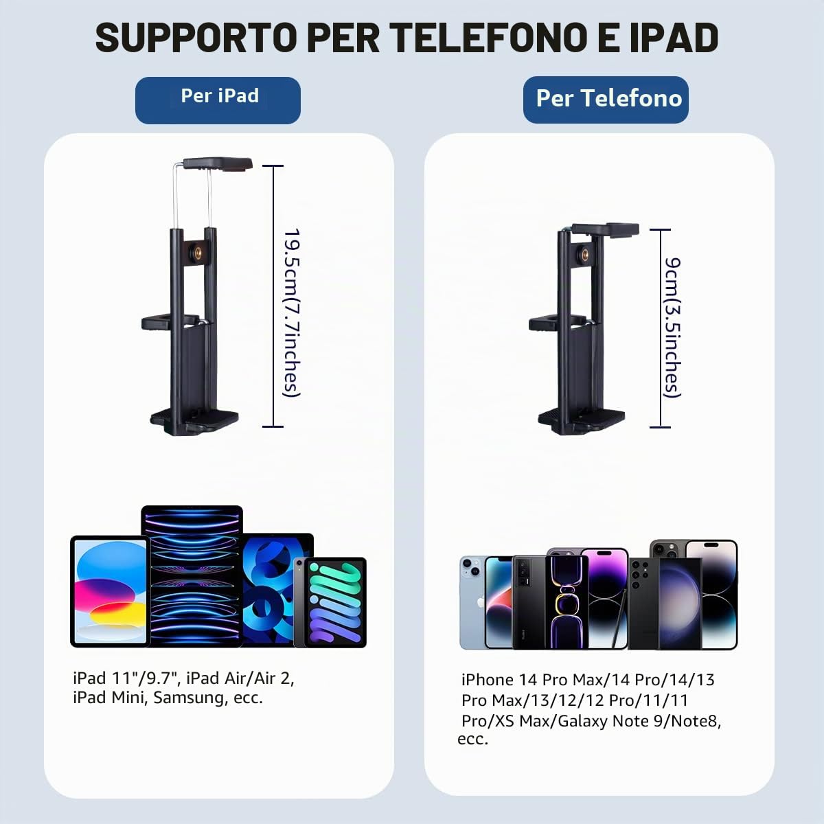 Treppiede per iPhone, treppiede per fotocamera da 60 pollici per iPad, treppiede Lusweimi con treppiede 2 in 1 per cellulare, iPad, fotocamera, treppiede con borsa da trasporto per viaggio/fotografia
