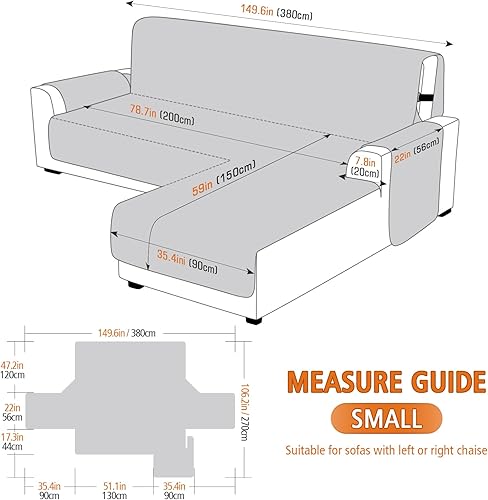 Miniatura 3 de VANSOFY Fundas de sofá modulares mejoradas, 100 % impermeables, en forma de L, reversible, para sofá seccional, muebles, funda protectora para