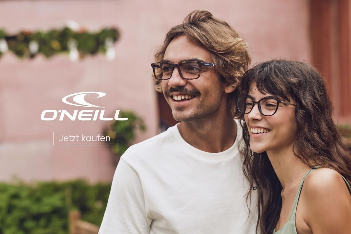 O'Neill Brille mit Sehstärke für Damen optional mit Sonnenbrillentönung oder Blaulichtfilter, Rund, gefertigt aus Acetat (inklusive Brillenetui)