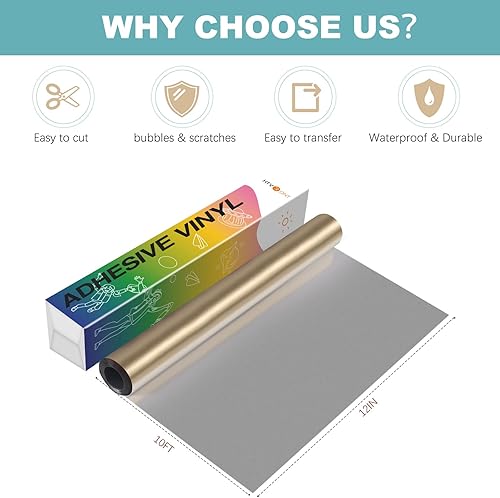 Miniatura 99 de HTVRONT Vinilo permanente blanco – Vinilo adhesivo permanente mate de 12 pulgadas x 65 pies, compatible con máquina de corte Cricut, Silhouette