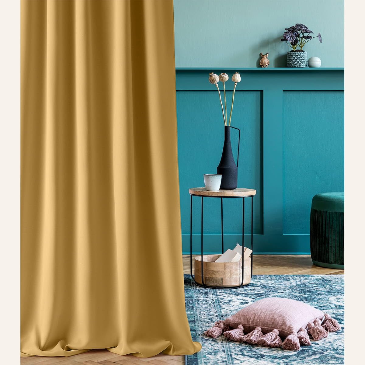 Tenda Aura Room99 140x230 Cm Con Occhielli Argentati – Colore Senape Per Soggiorno E Camera Da Letto - 4