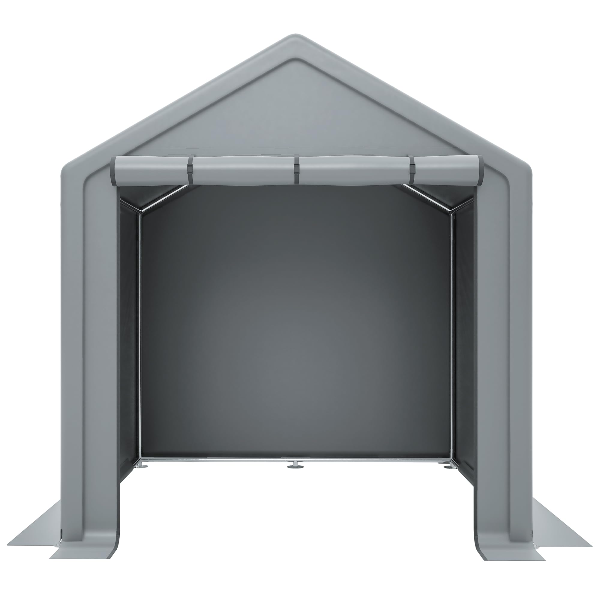 Caseta de 2 x 2 m, resistente a la intemperie, con estructura de acero, tienda de garaje, tienda de almacenamiento para bicicletas, herramientas de jardín, herramientas y accesorios de jardín