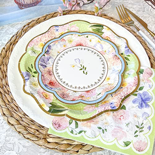 image for Kate Aspen Tea Party Decorations, Colorful Pastel Plates And Napkins G