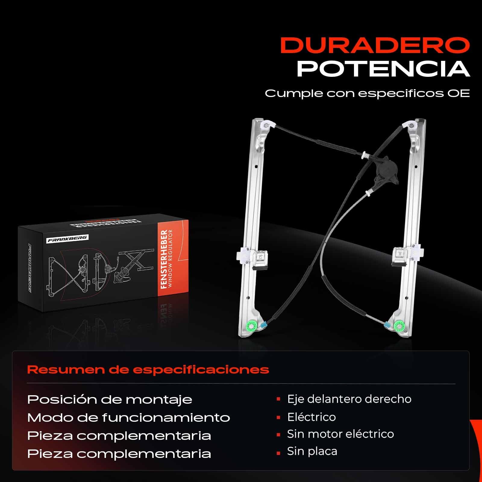 Frankberg Elevalunas delantero derecho para W639 Vito Viano Mixto 2003-2010 6397200146