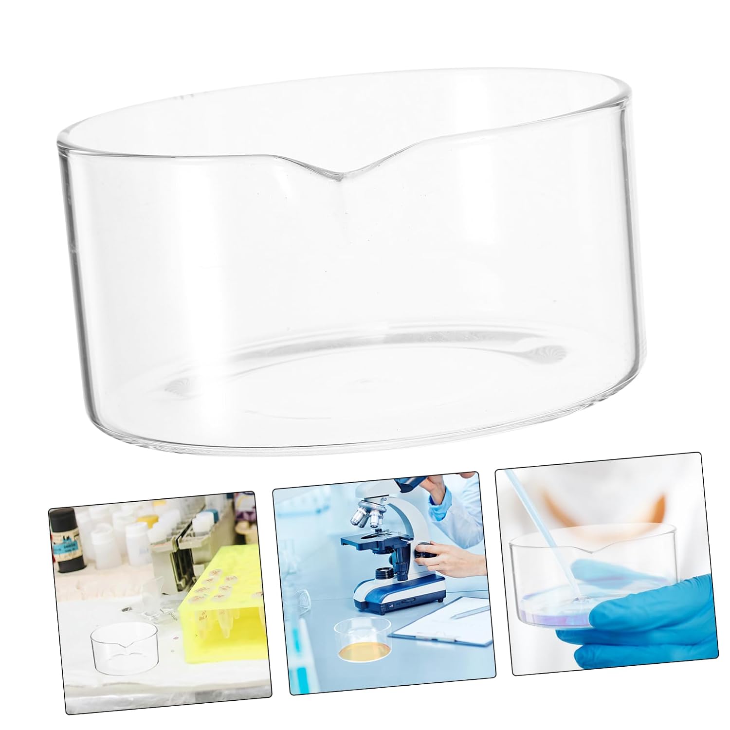 Evaporation Crystallizing Dish Glass Lab Equipment with Spout for Biology Experiments Lab Setups Borosilicate