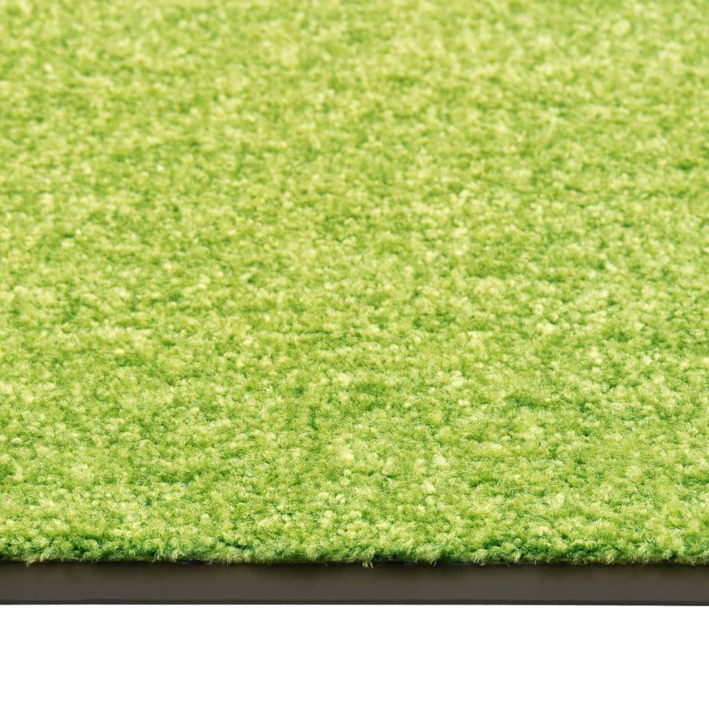 Felpudo lavable verde 120 x 180 cm, felpudo atrapa la suciedad con parte trasera de PVC antideslizante, adecuado para interior y exterior, ideal como felpudo en la entrada, para pasillo
