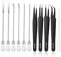 Vista 12 de Juego de 11 herramientas de moldes de resina de silicona, agujas para agitar, cuchara, herramientas de precisión, juego de pinzas electrónicas