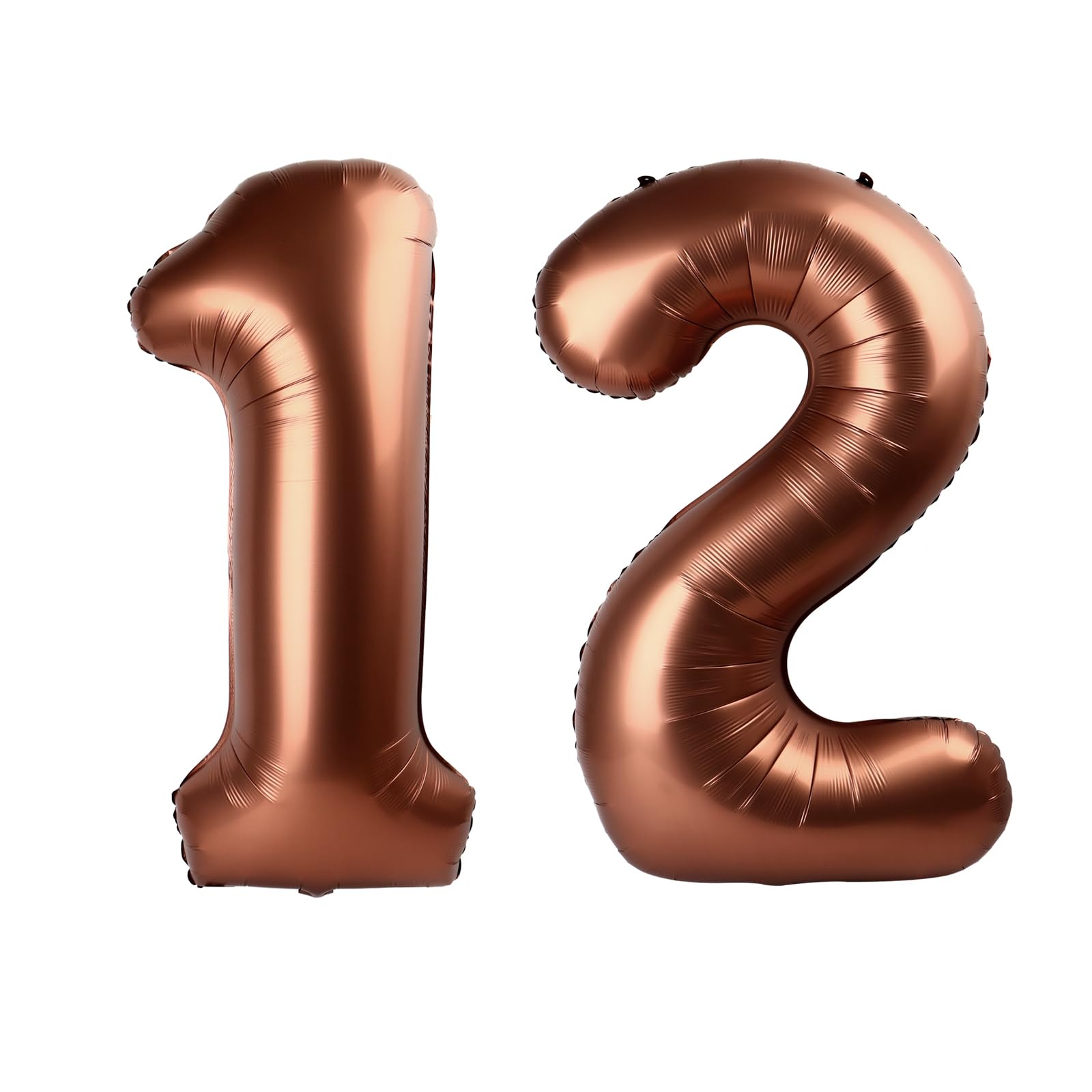 Brown 12 Balloon - Number Balloon 40 Inch, 12th Brown Birthday Decorations