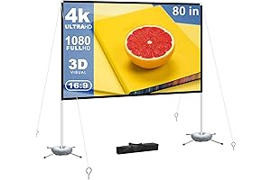 Projector Screen Stand: 80-Inch 4K Portable Cinematic Experience for Outdoor Movie Nights