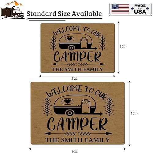 Miniatura 3 de Tapete personalizado para puerta de cámper con nombre decoraciones personalizadas para casa rodante interior con nombre de la familia accesorios