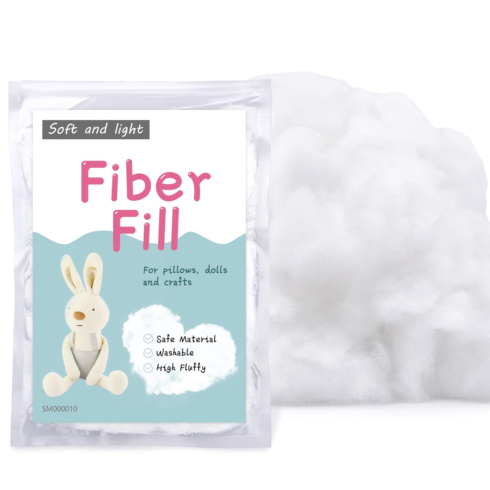 LOKUNN Polyfill Stuffing Fiber Fill, Fiberfill Stuffing for Stuffed Animals