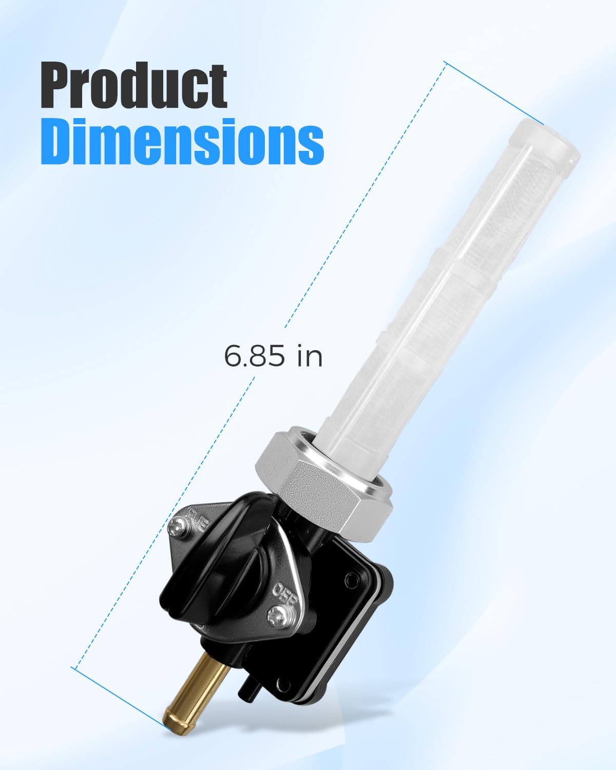 Fuel Valve Petcock 22mm Straight Outlet Fit for Harley Davidson Sportster 883 XL883 1200 XL1200 1995-2006, Replaces 62169-95 62169-95B, Vacuum System Petcock