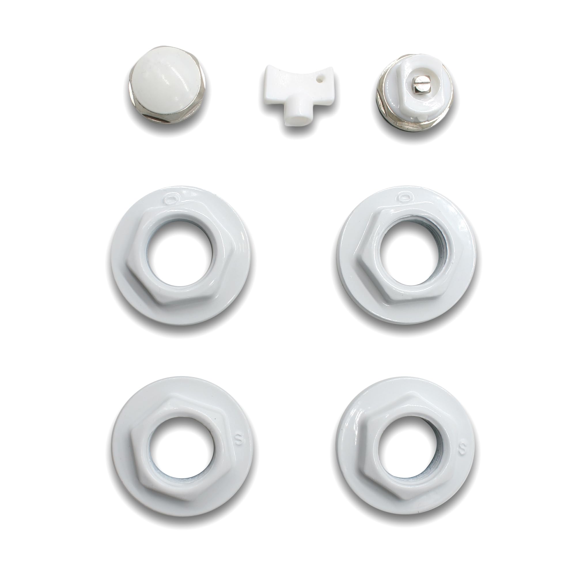 DOJA Barcelona Radiator Plug Kit Universal 1x3/8 - White Plug, Easy Installation, Includes Radiator Blind Cap, Bleed Valve, End Caps and Closure Fittings